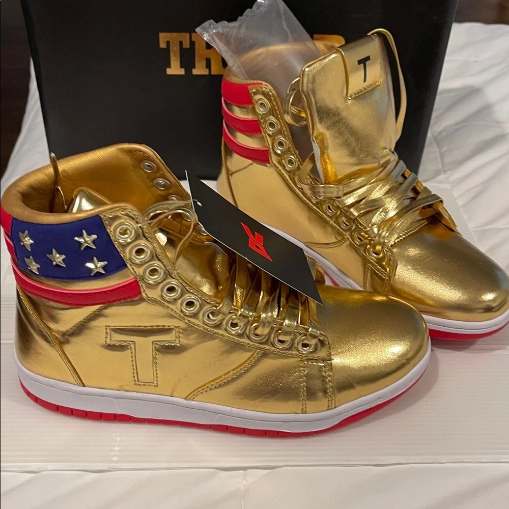 Gold High-Top Athletic Shoes - Picture 2 of 4